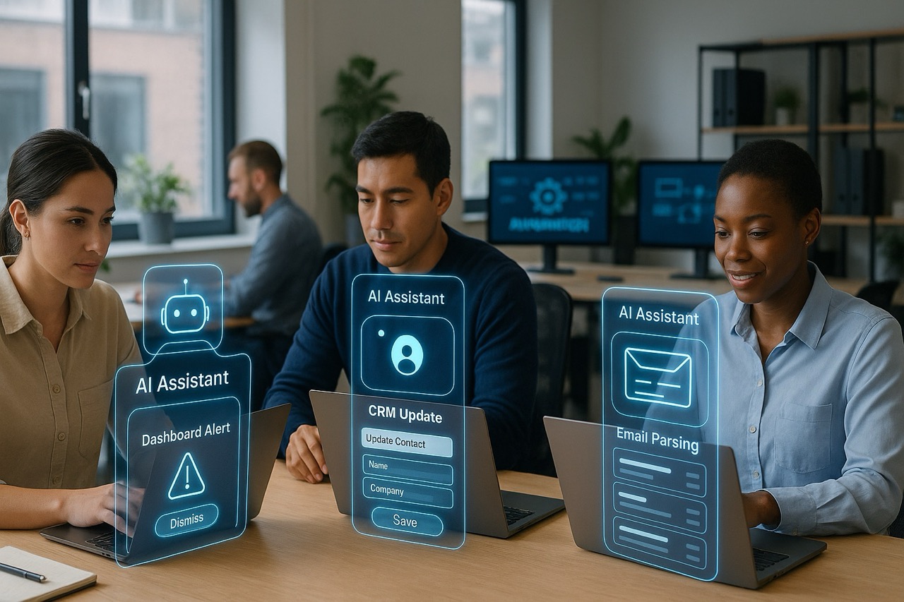 AI agents automating business workflows in modern office