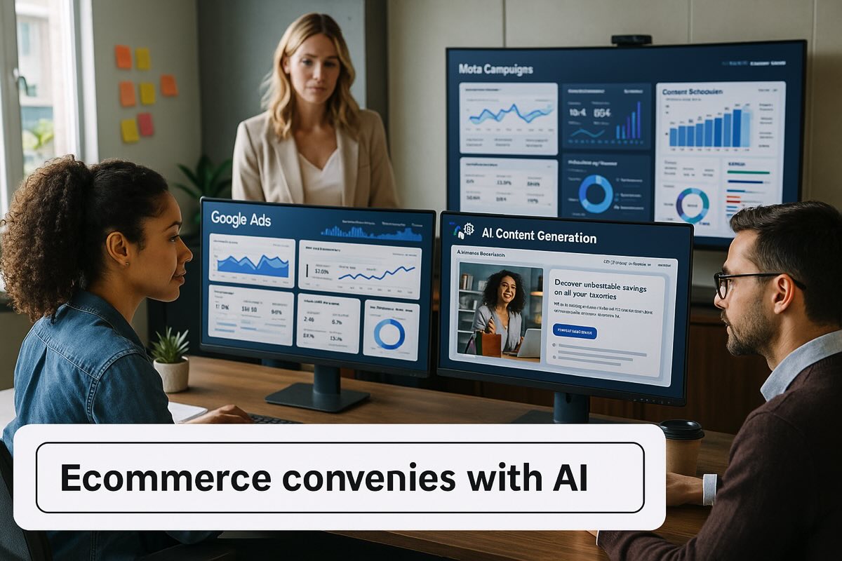 AI marketing automation dashboard with campaign triggers and content generation