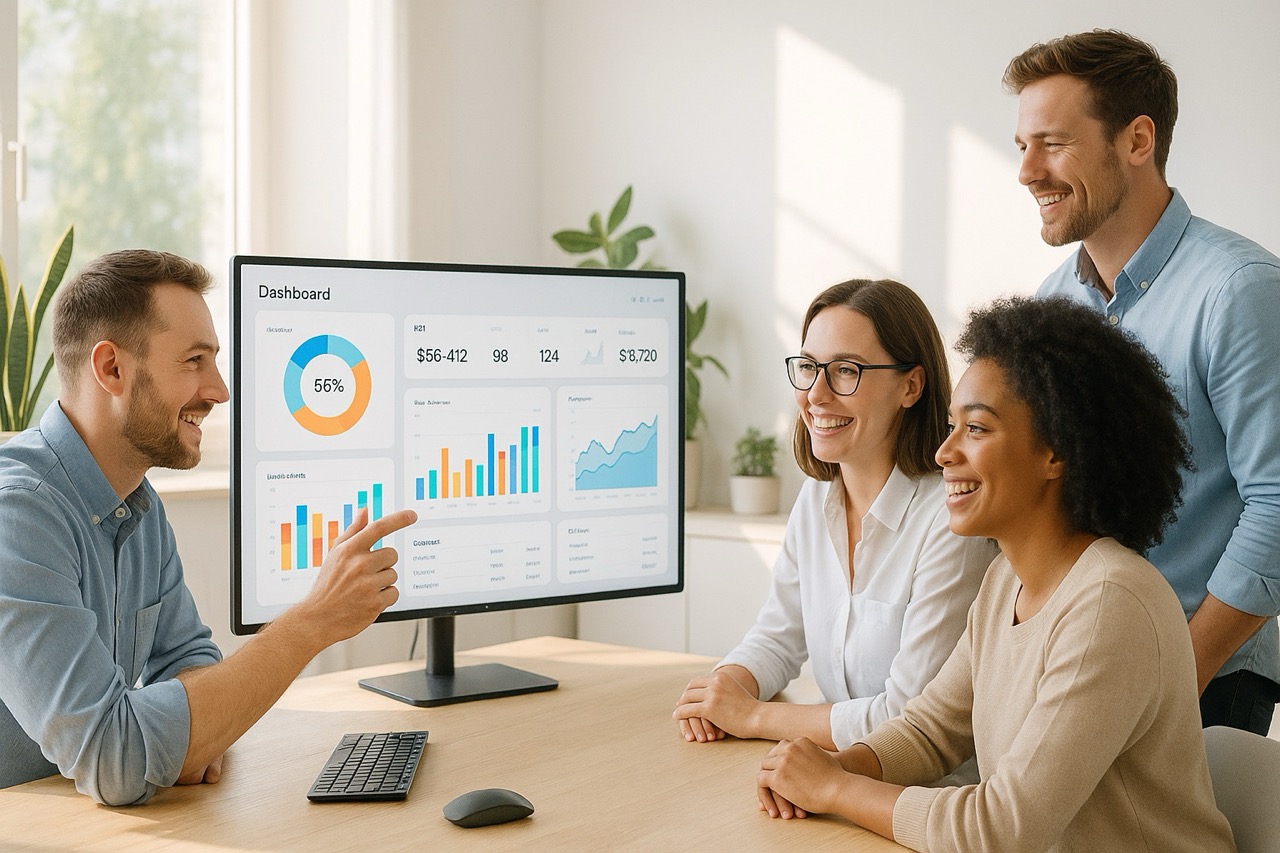 Real-time Business Intelligence Dashboard in Modern Office